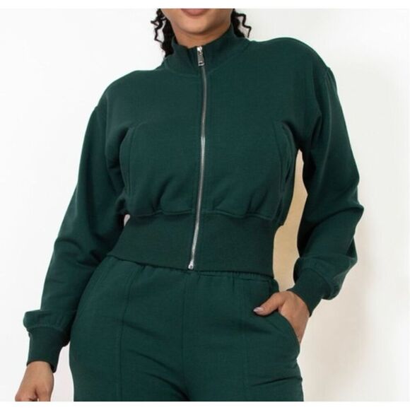 Hunter Green Zip Jacket Pants Set - Picture 1 of 15